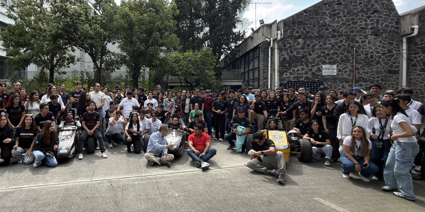 All the teams competing at Formula SAE Mexico 2026 gathered with their cars